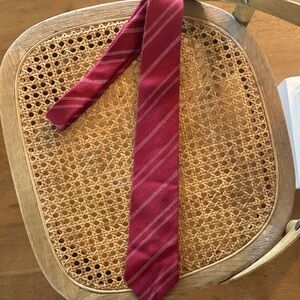 Vintage Yves Saint Laurent Red Diagonal Striped Tie